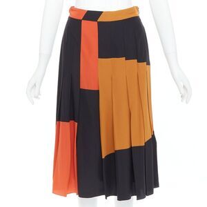 Bottega Veneta Silk Colorblock Skirt